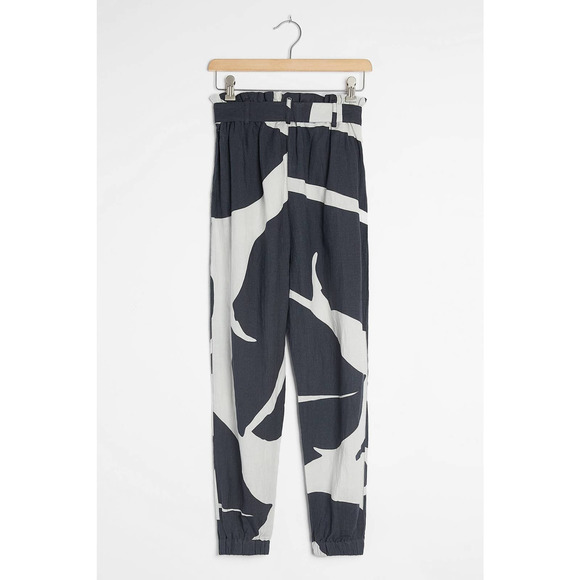 New Anthropologie Botanica Linen Joggers The Odells $280 B&W Small - Picture 4 of 4